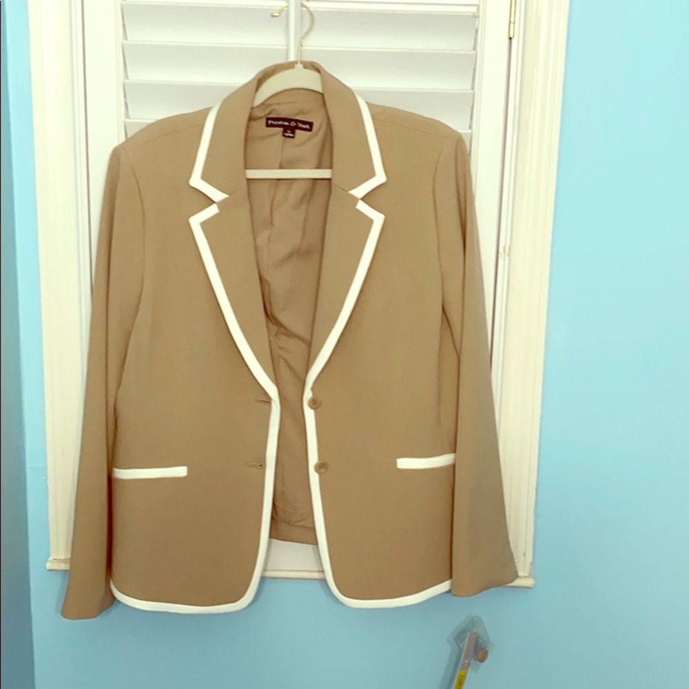 Tan and cream blazer